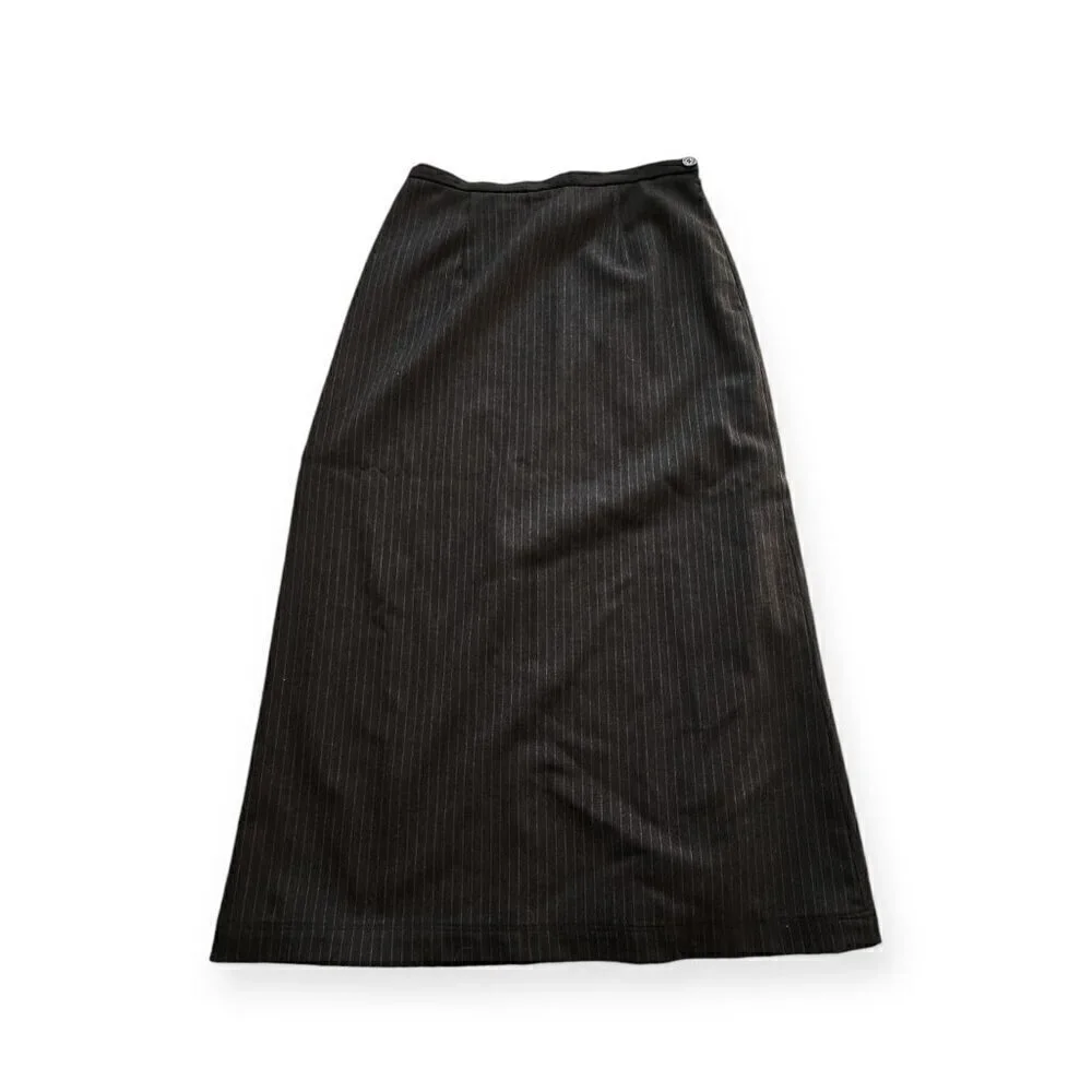 Philosophy‎ di Alberta Ferretti Maxi Pin Stripe Wool Skirt, Size US8